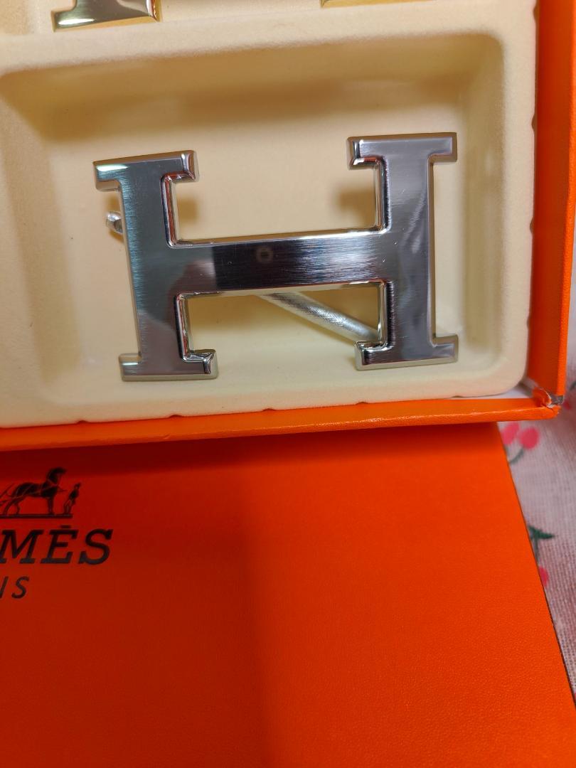 即購入大歓迎！HERMES ブラックレザーベルト ゴールドシルバーバックル