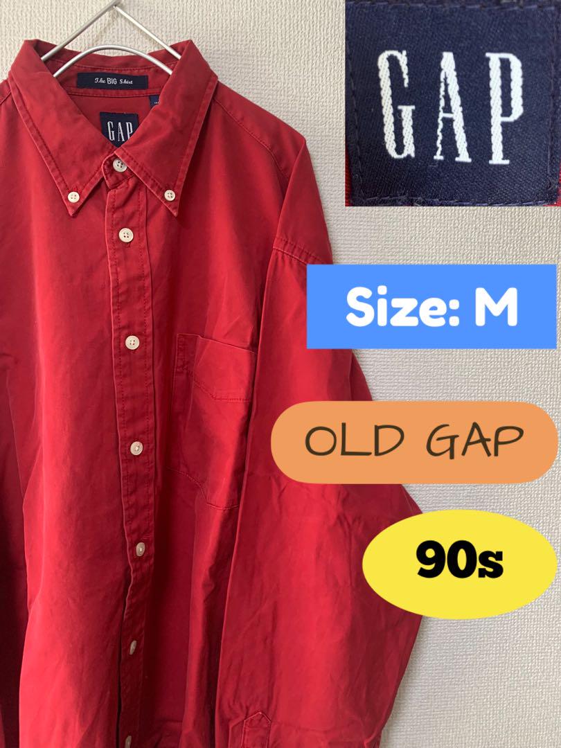 90s OLD GAP オールド ギャップ オックスフォードBDシャツ レッド