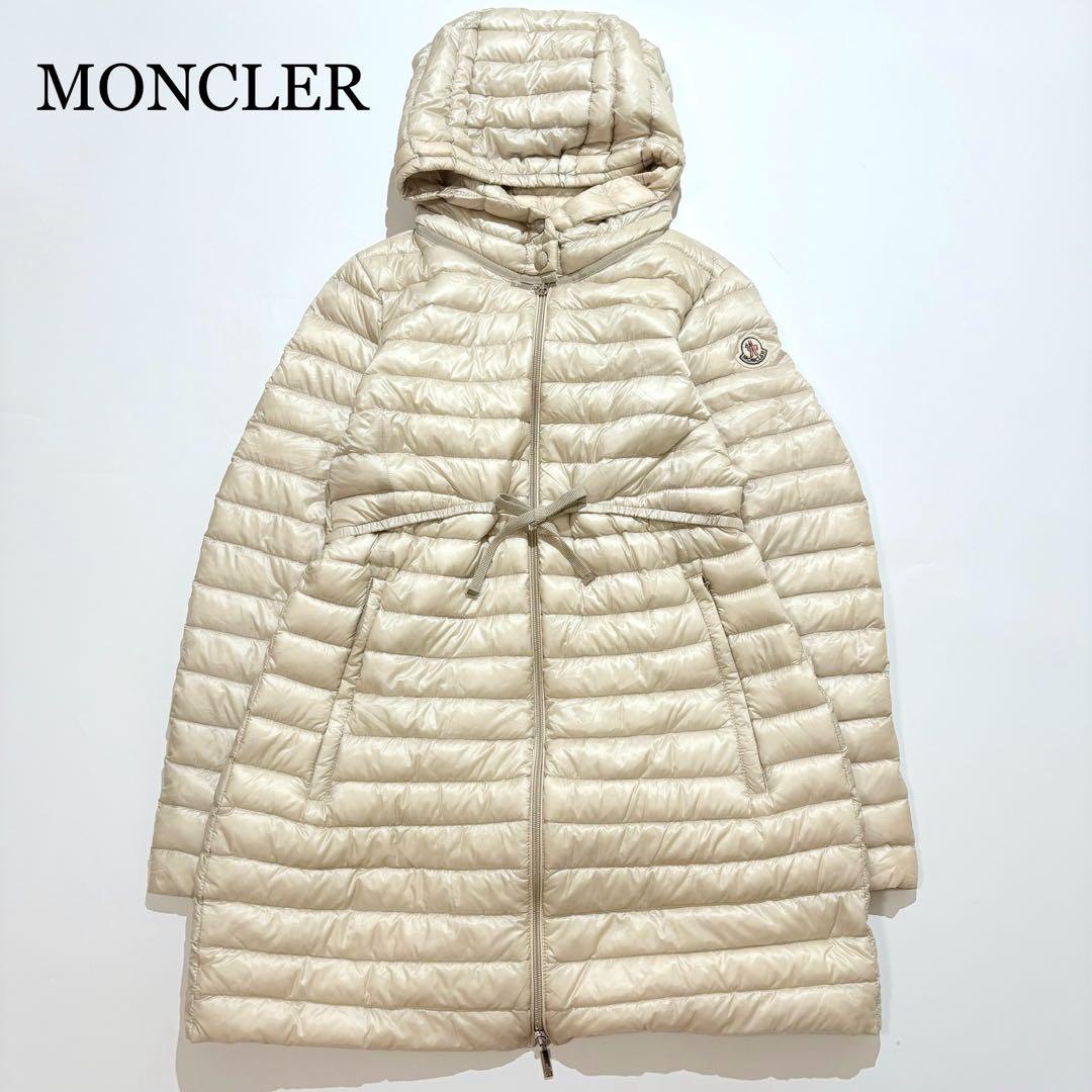 MONCLER ダウンジャケット フーディー ロング BARBEL ベージュ 2L・MONCLER