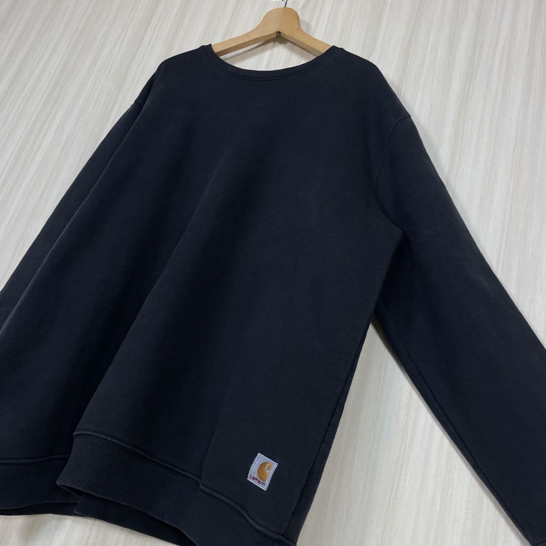 ☆人気アイテム☆カーハート 裾ロゴ 裏起毛 スウェット 2XL ブラック 黒