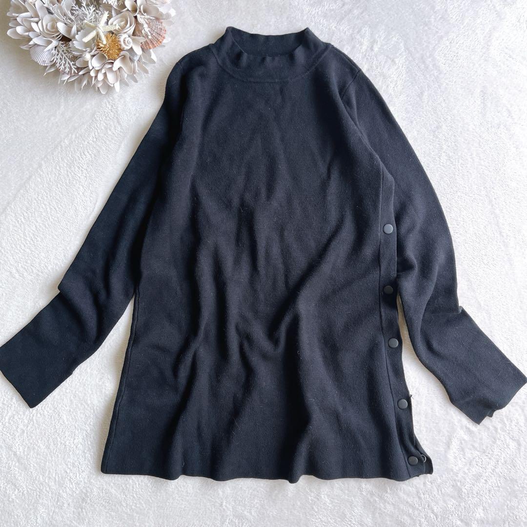 ザラ ZARA◇ハイネックニット 長袖トップス サイドボタン ゆったり S