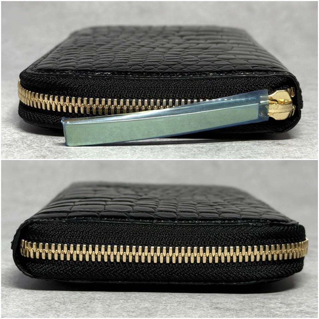 新品同様 定価15万 池田工芸 クロコダイル ブラック ミリオンウォレット 財布