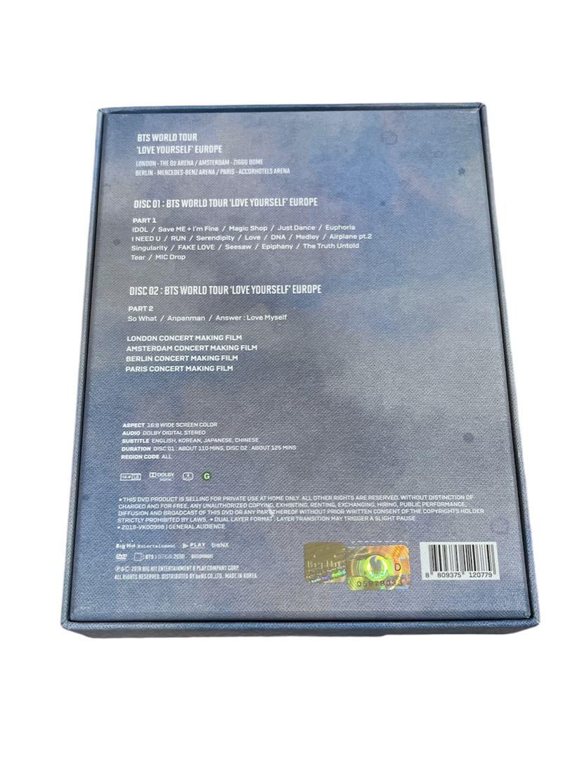 ミュージック BTS LOVE YOURSELF EUROPE DVD WORLD TOUR