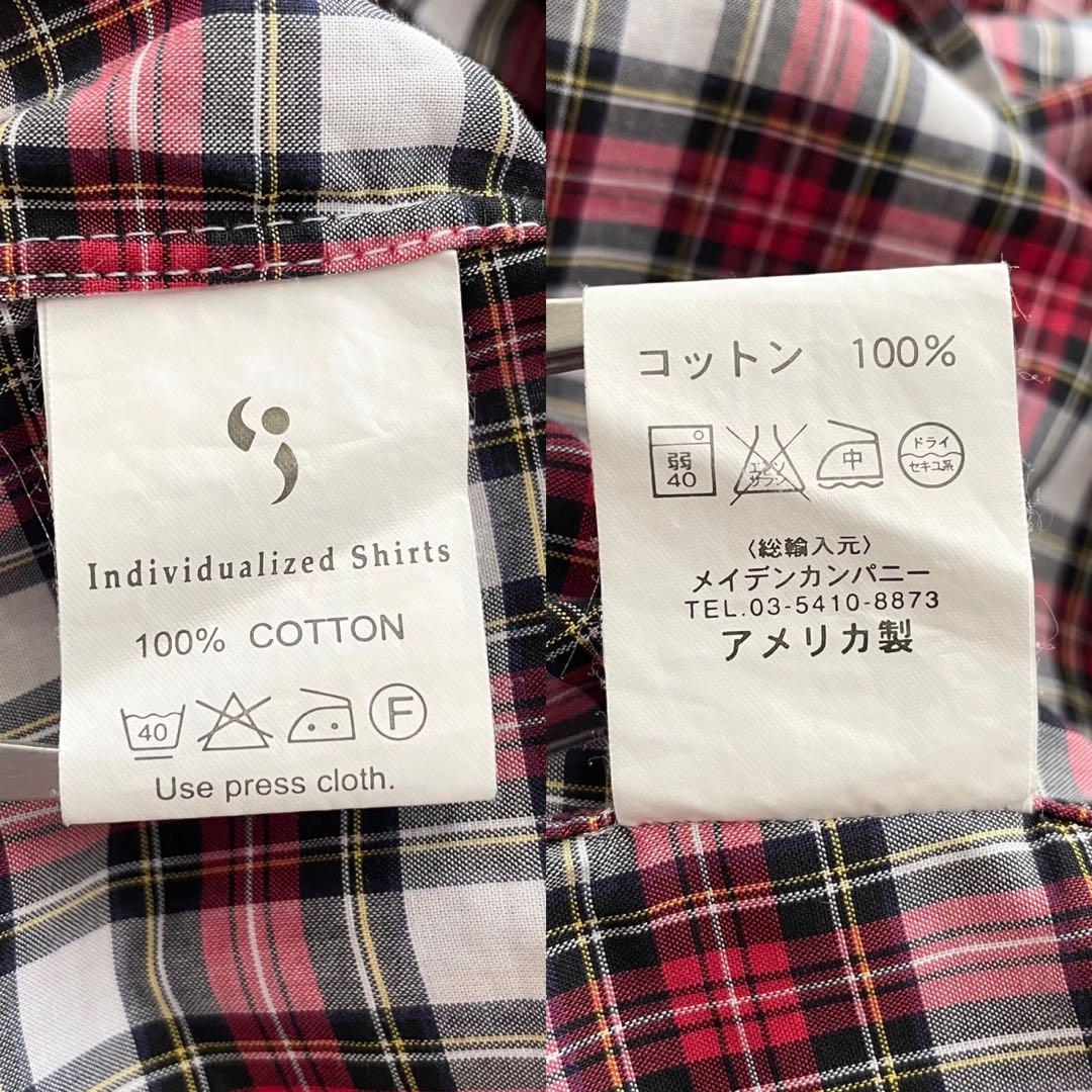 【美品】INDIVIDUALIZED SHIRTS ボタンダウンチェックシャツ