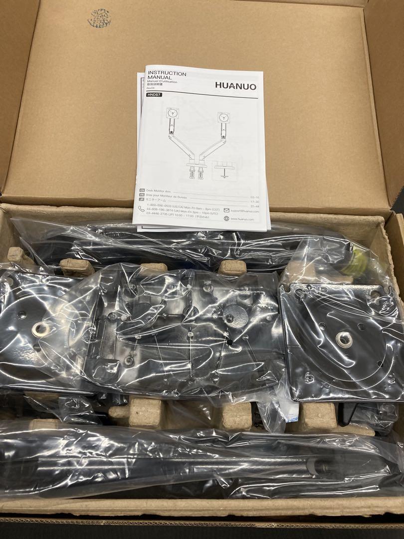 HUANUO (ファーノー) モニターアーム デュアル USBポート付き