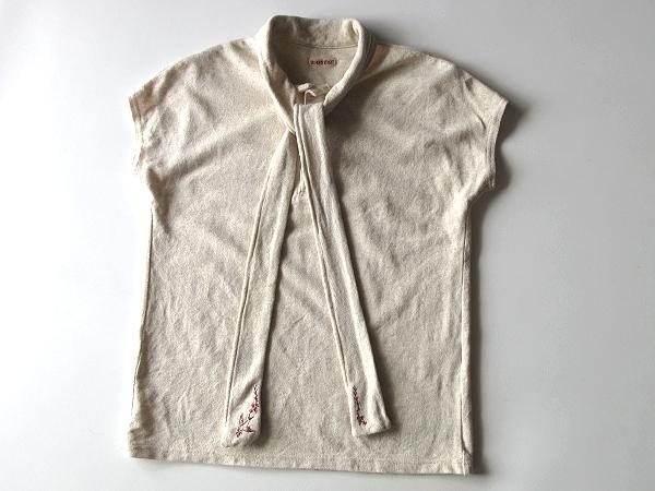 KAPITAL 鳥刺繍 ボウタイ付き コットンリネン鹿の子ポロシャツ KAPITAL 鳥刺繍 ボウタイ付き コットンリネン鹿の子ポロシャツ 1/S
