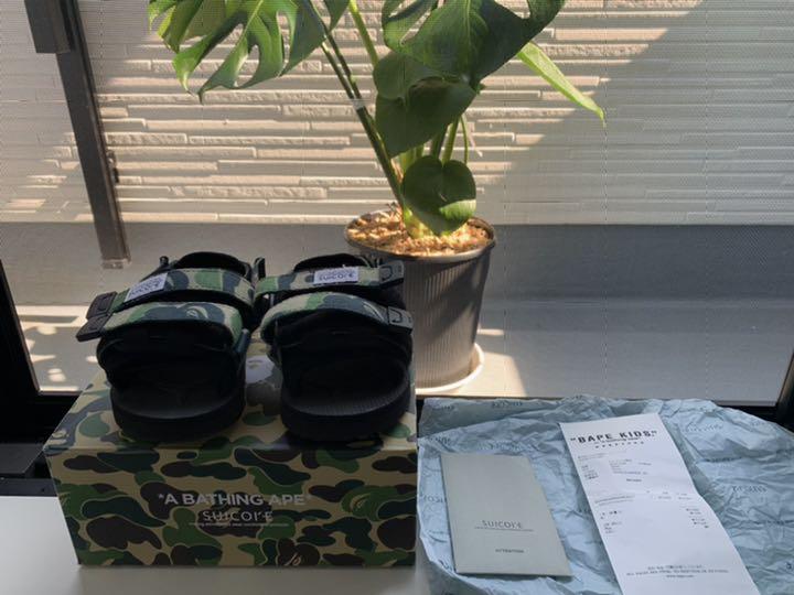 a bathing ape キッズ bape kids サンダル　コラボ