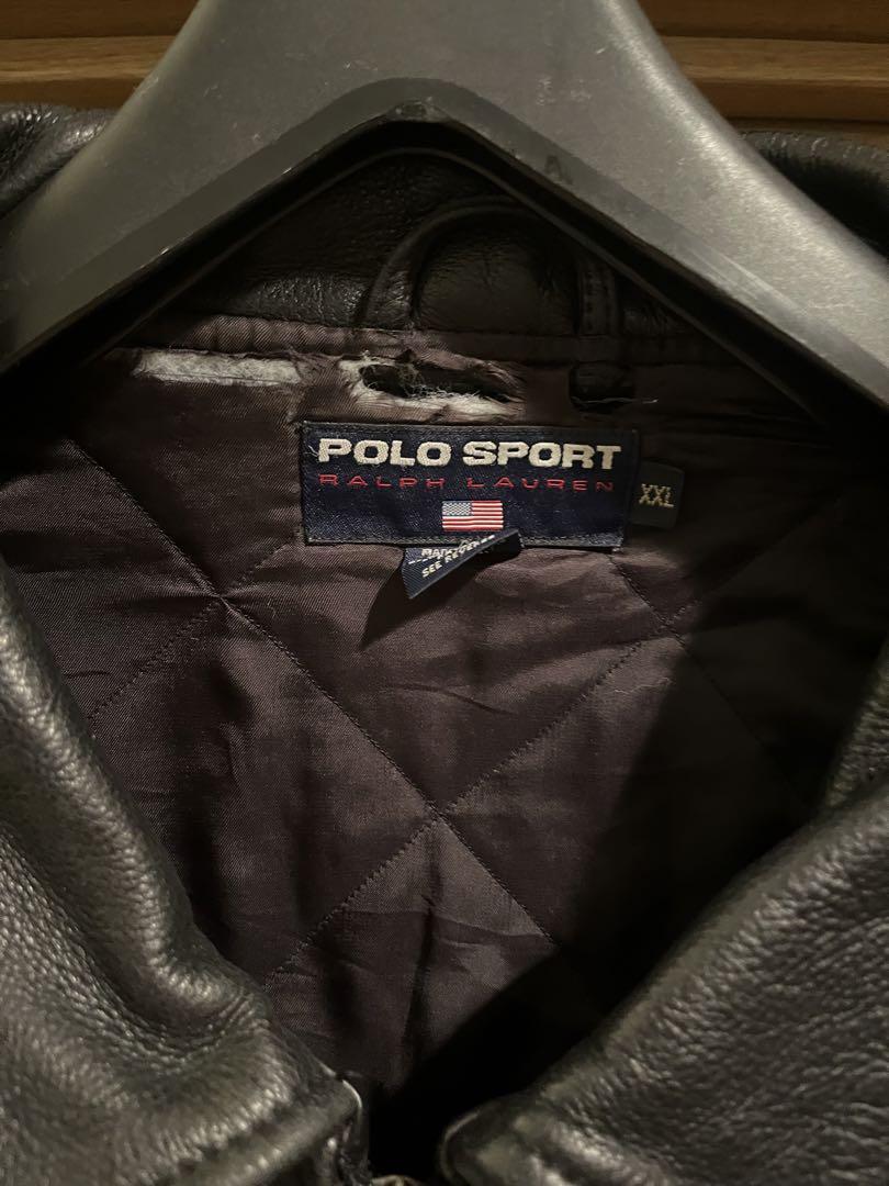 希少Polo Sport レザー ジャケット XXL 黒※値下げ交渉有！
