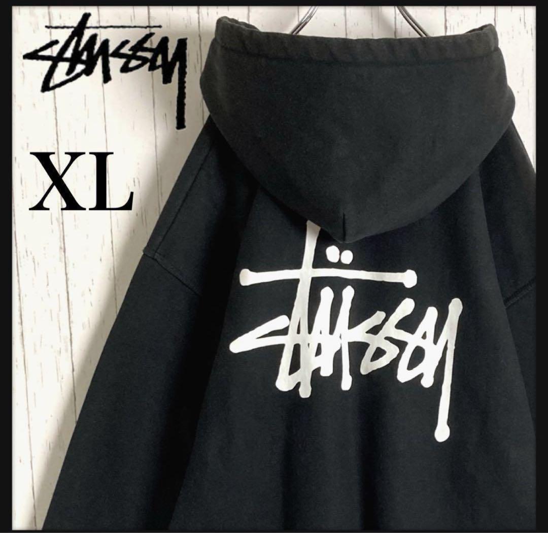 Stussy ブラック パーカー XL