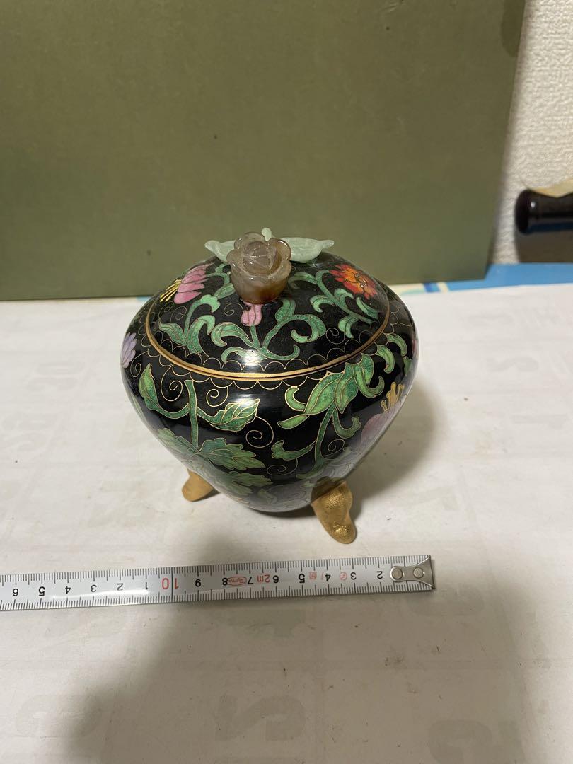 中国美術 景泰藍 七宝焼 翡翠玉石镶嵌