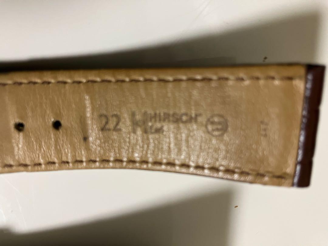 HIRSCH EARLルイジアナマットクロコバンド尾錠付き美品22mm