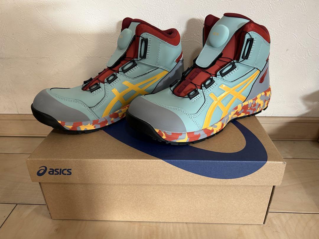 ASICS アシックス　安全靴 26.0cm ライトセラドン×タイガーイエロー