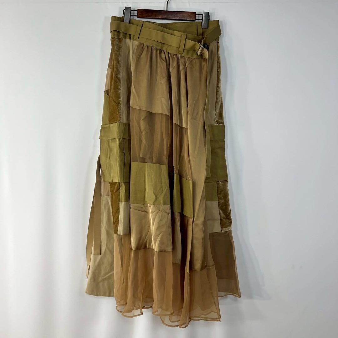 SACAI サカイ パッチワークロングスカート ランウェイ着用モデル