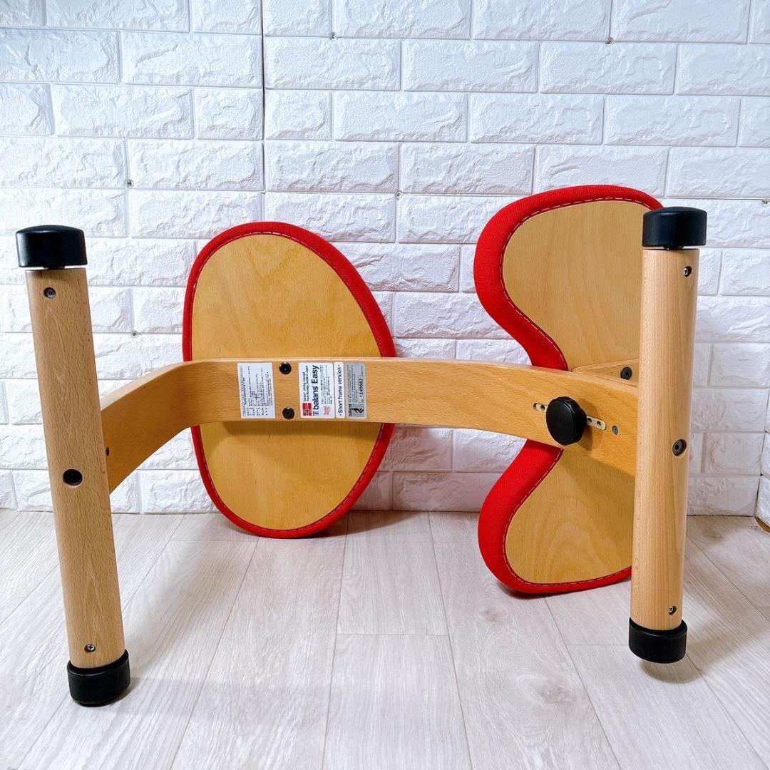 美品 バランスラボ バランスチェア バランスイージー レッド ショートフレーム バランスラボ バランスチェア バランスイージー レッド ショート