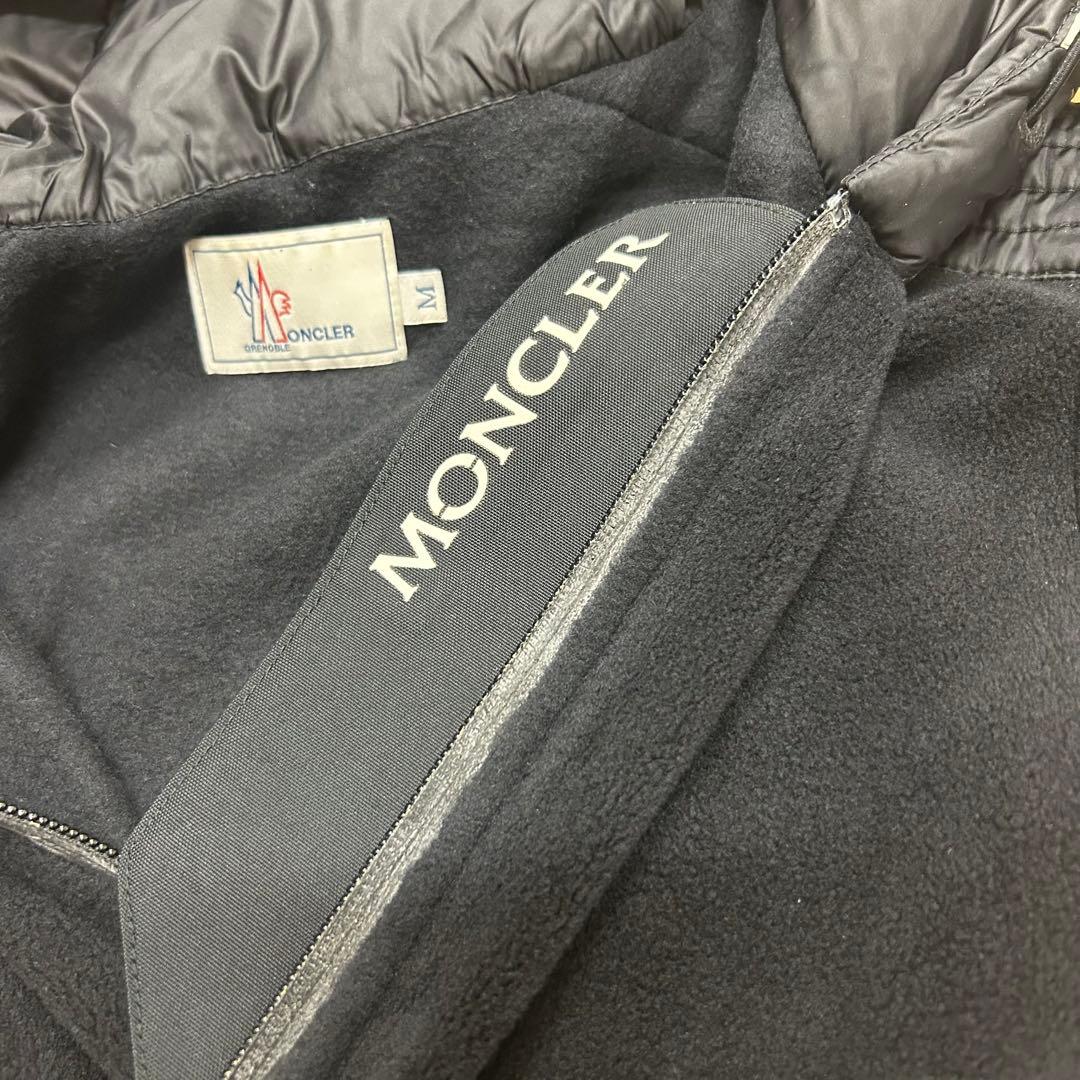 【最安値】MONCLER モンクレールグルノーブルダウンフリースパーカー黒M