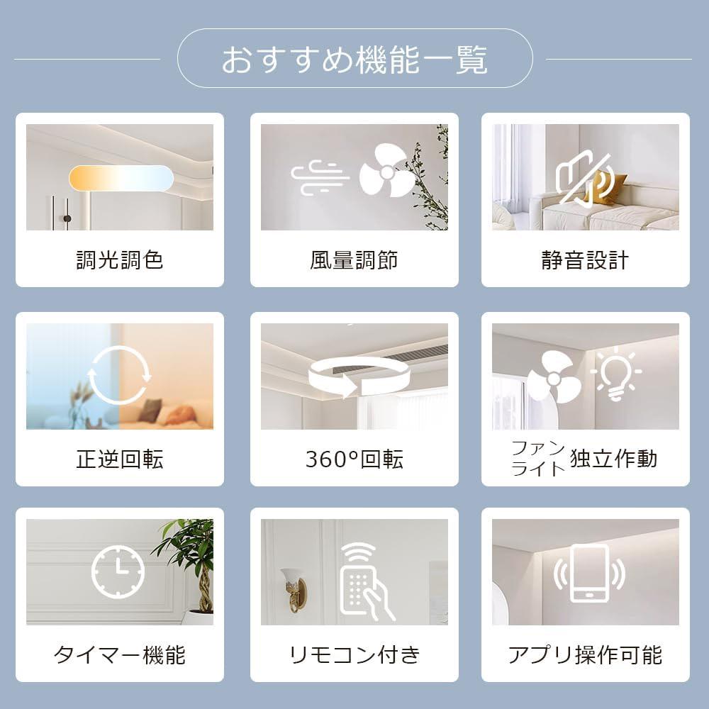 ファン付きシーリングライト LED 首振り 自動 アレクサ対応 ホワイト