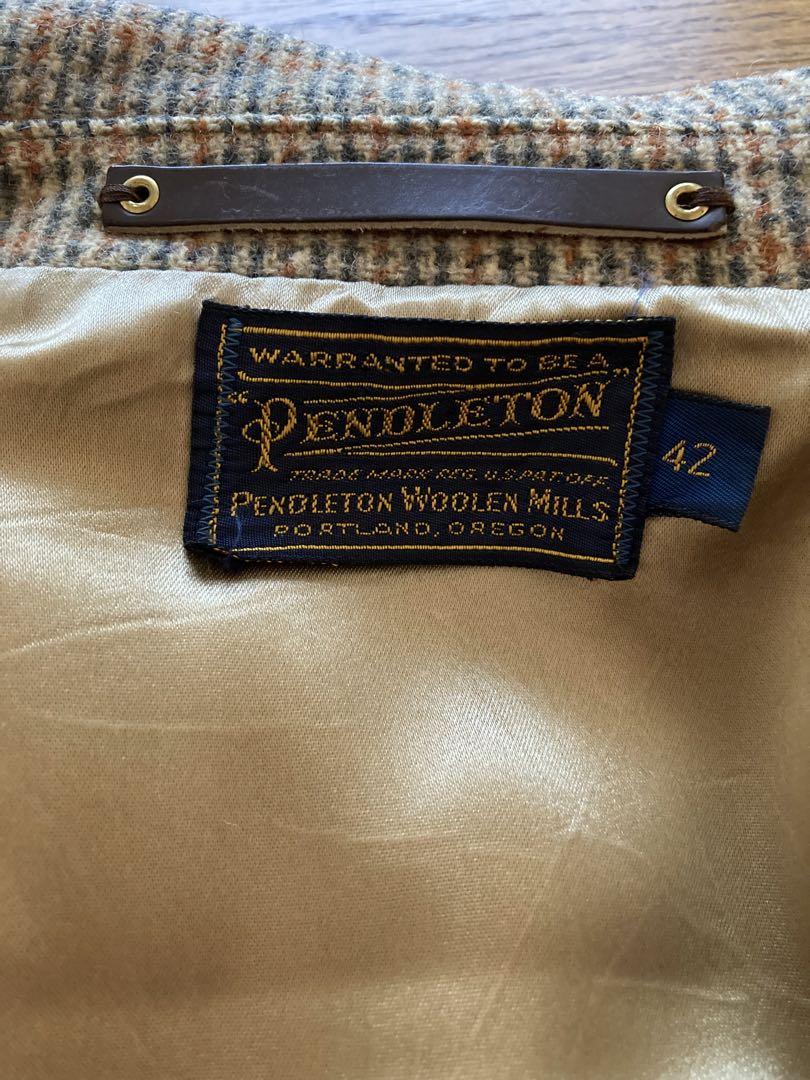 PENDLETON チェック柄ウール混紡ロングコート 80年代頃