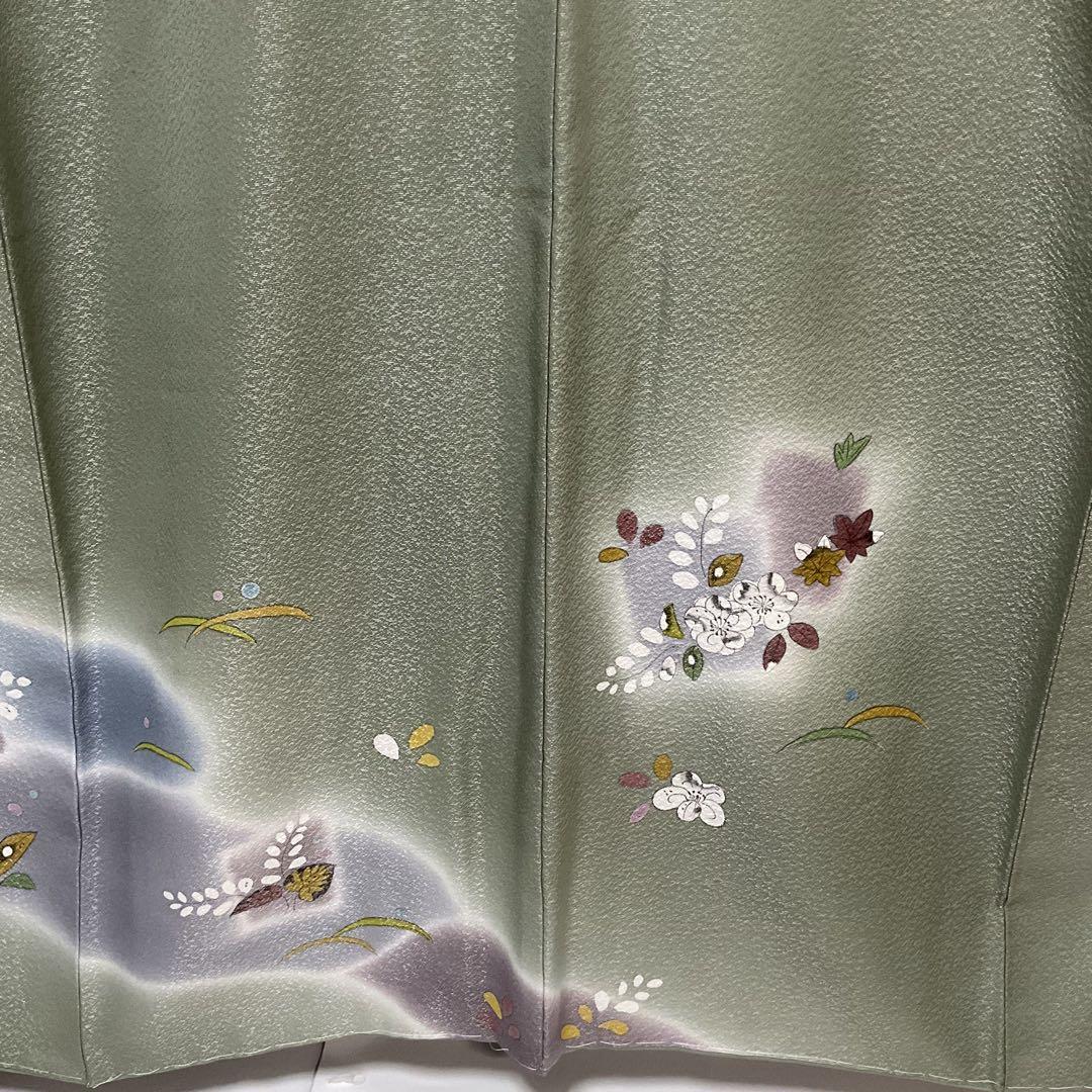 D825 訪問着　源氏香　花模様　正絹　着物　袷　しつけ糸付き未使用極美品 D407 訪問着 本塩沢 濃紺 正絹 着物 袷 しつけ糸付き未使用極美