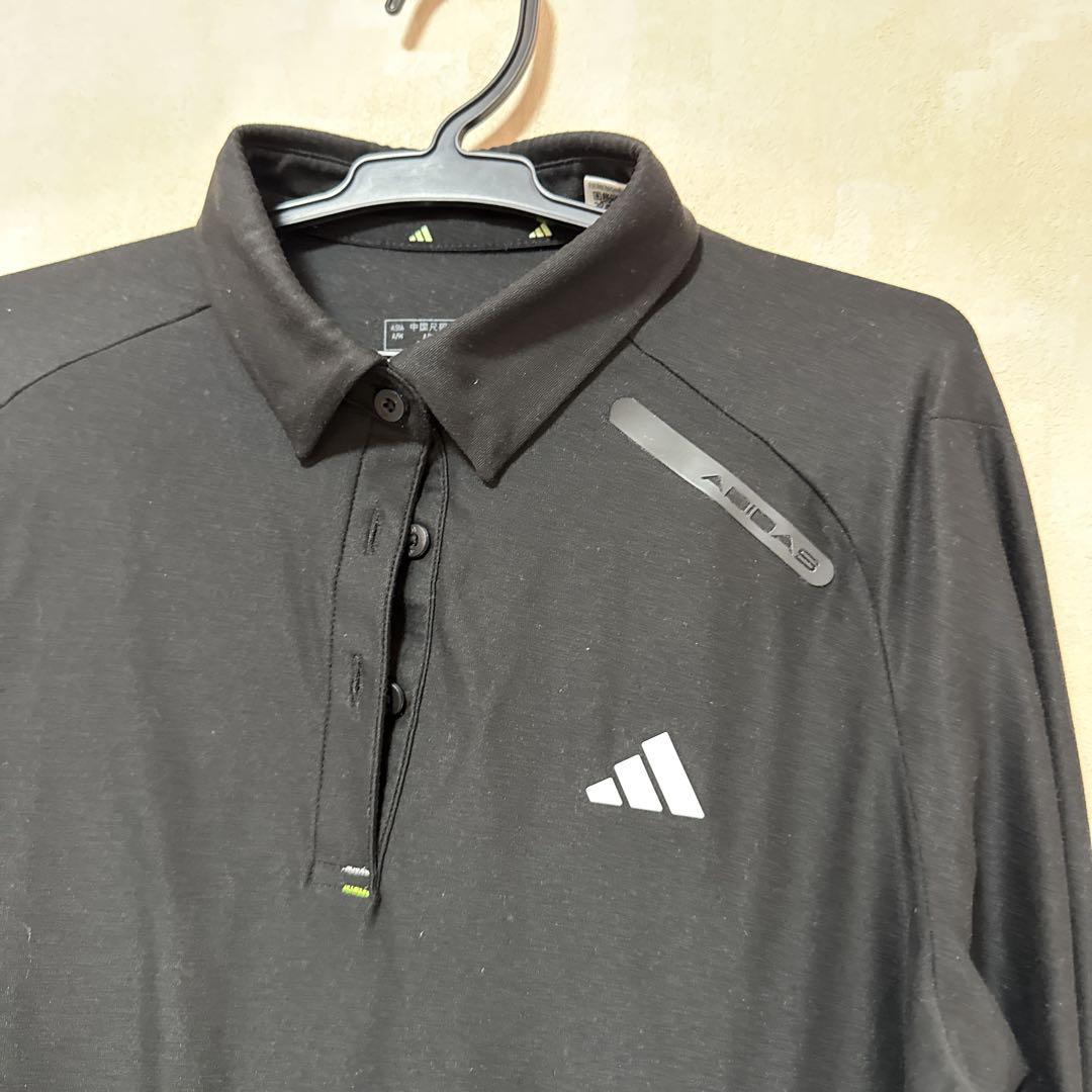 アディダス】【未使用品】Lサイズ 黒ポロシャツ adidas 長袖