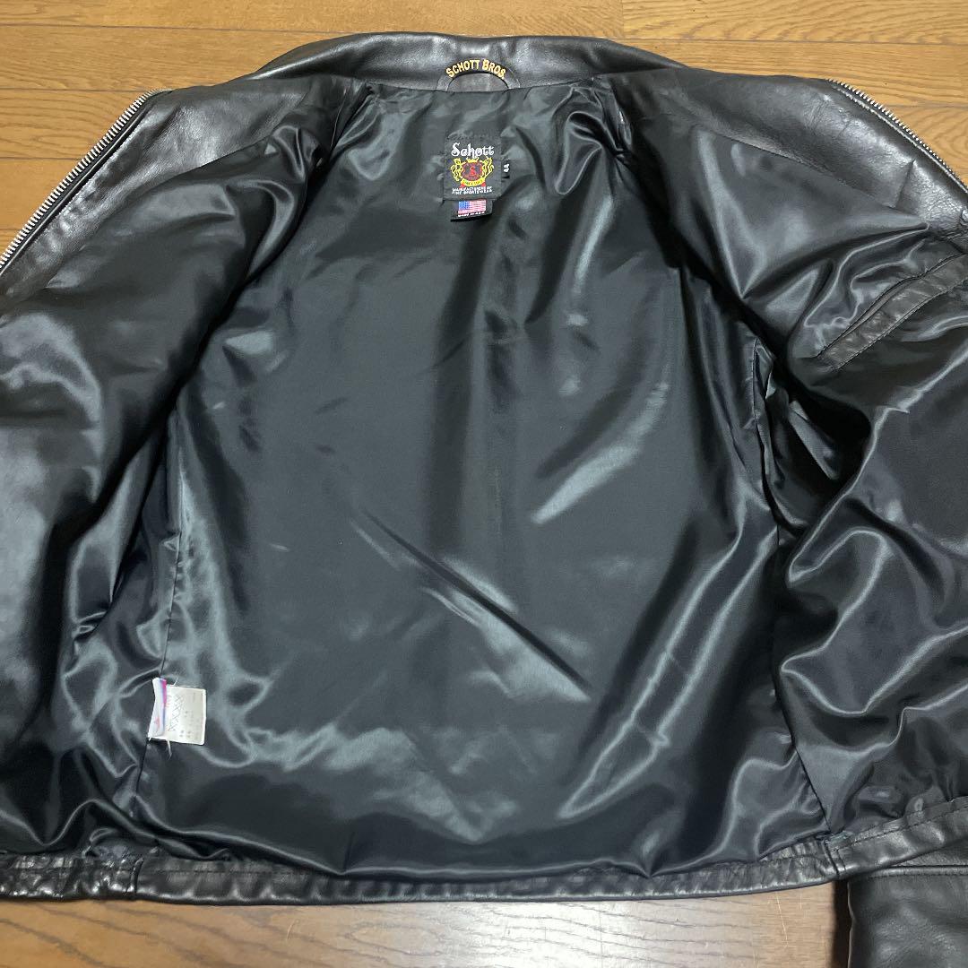 新品超特価 美品‼️schott襟付シングルライダース103US 44インチ Ct5fA-m38589536554 品質保証