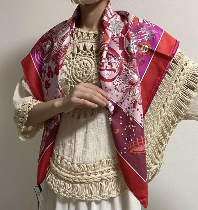 エルメス Hermes カレ90 スカーフ 傘 - 3