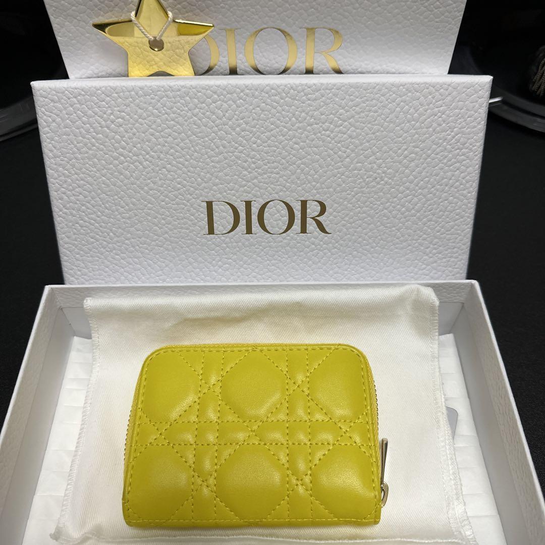 Lady Dior Voyageur スモール　ジップコインケース　イエロー