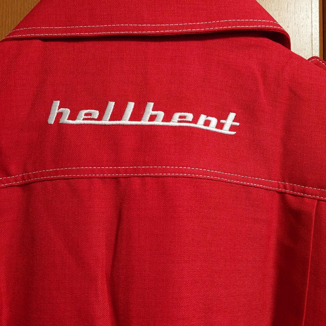 HELLBENT スプラッターデザイン ボウリングシャツ M 未使用 ヘルベント HellBent ボウリング シャツ 赤 未使用 USA S