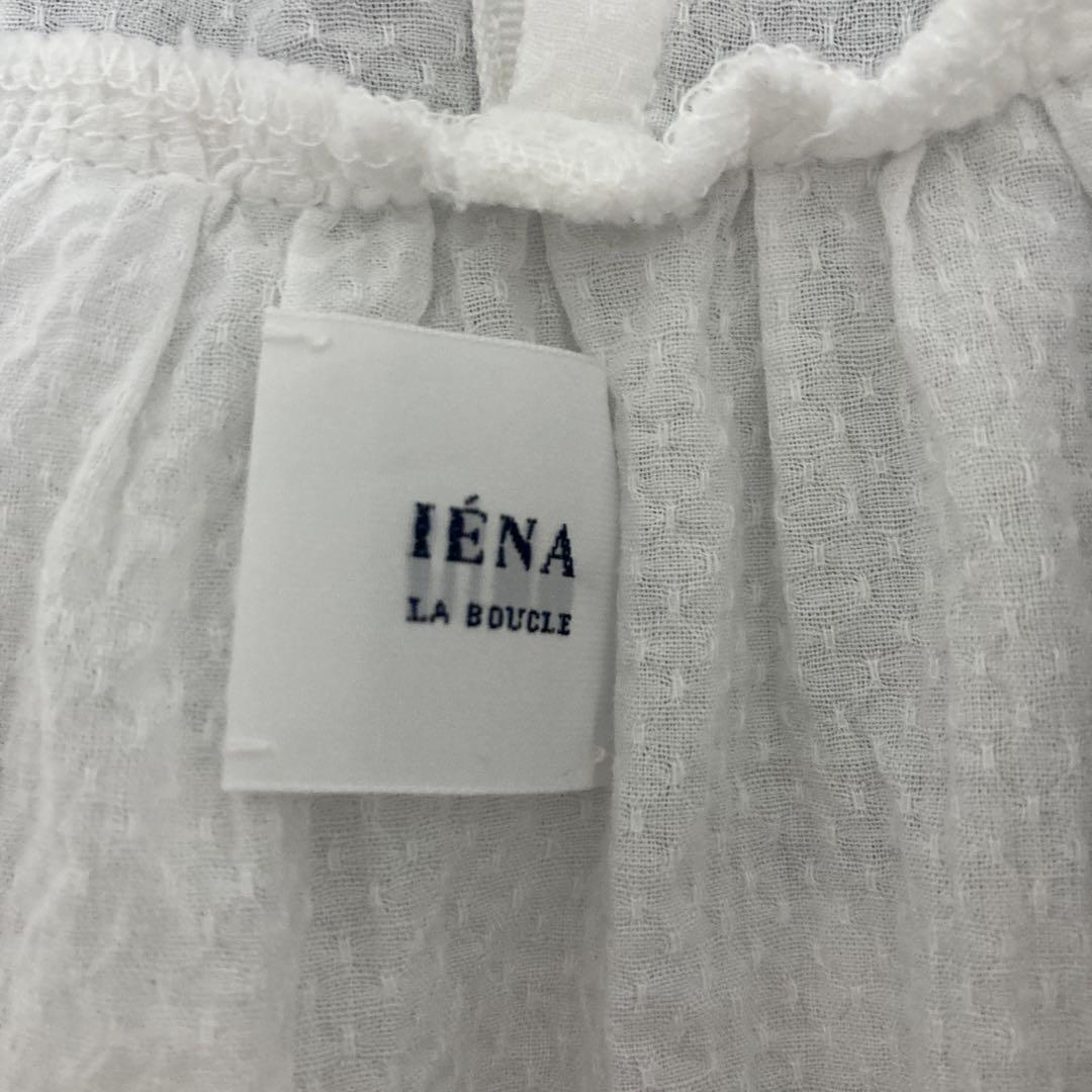 美品IENA LA BOUCLE ドビードットレースブラウス ホワイト