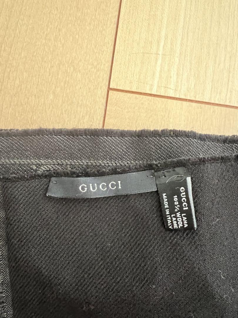 から厳選した FORD TOM グッチ GUCCI 期 マフラー黒 ストライプ GGロゴ 小物