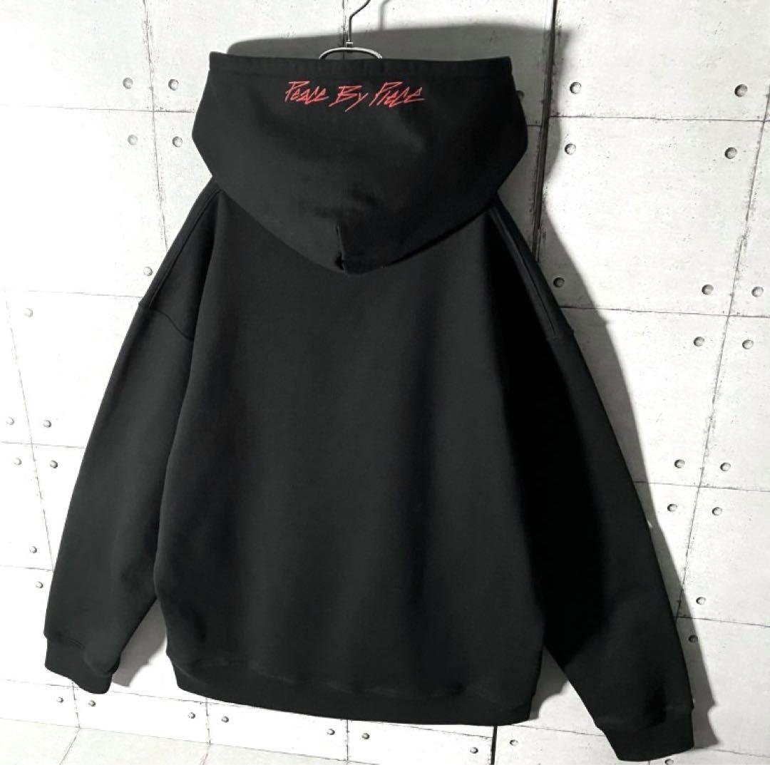 【美品】ヨウジヤマモト☆センターロゴスウェットパーカー黒サイズ5（XXL)