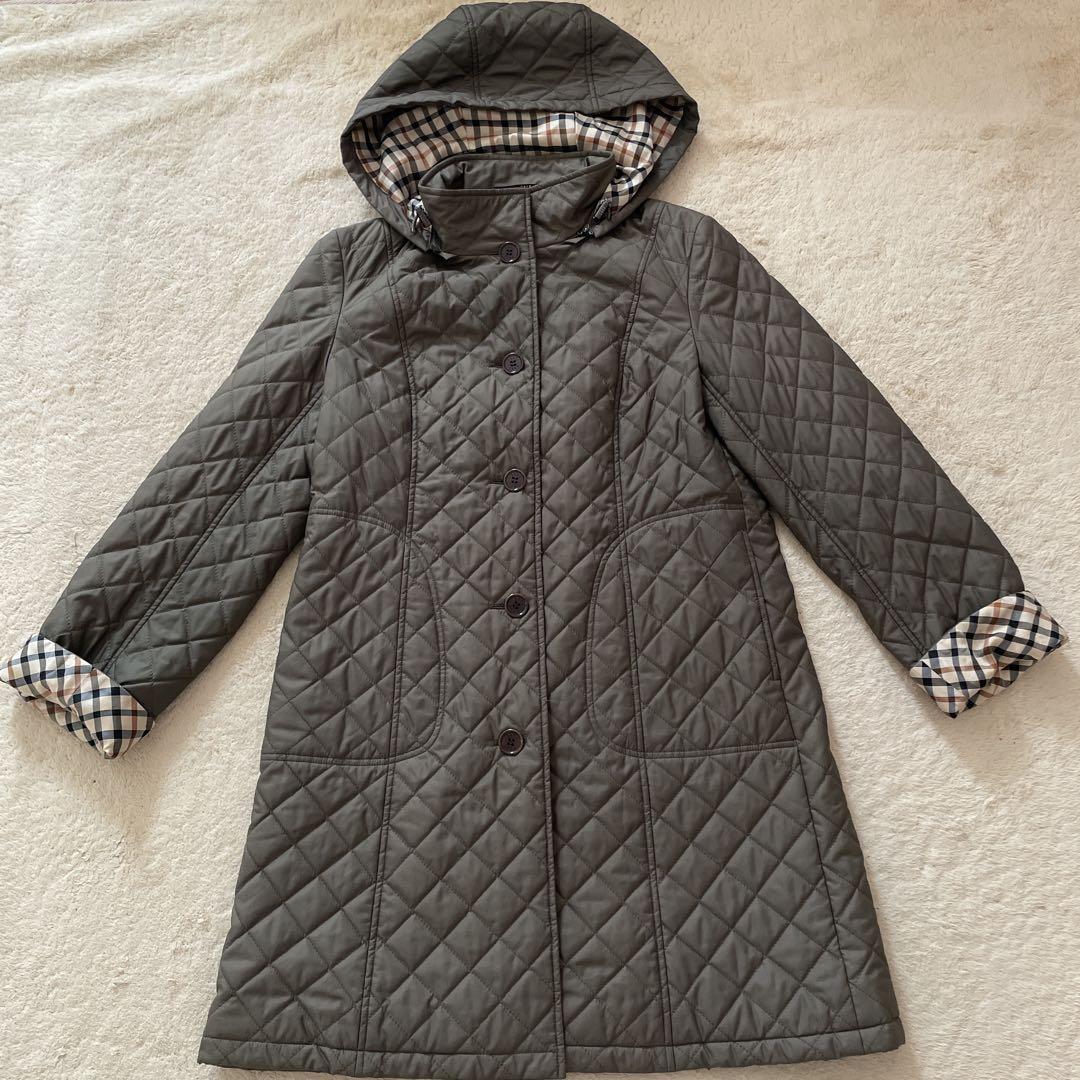 【極美品】DAKS キルティングコート ハウスチェック ロングコート 38