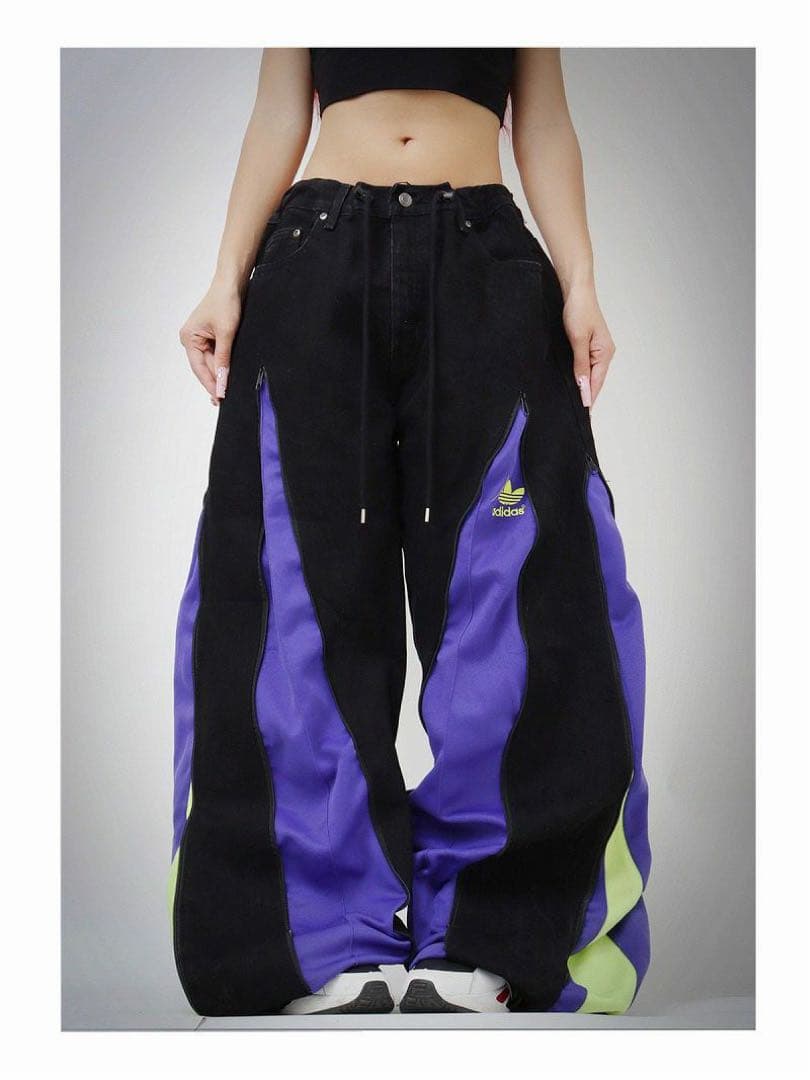 adidas リメイク ネオン 4ジップワイドパンツ101151L