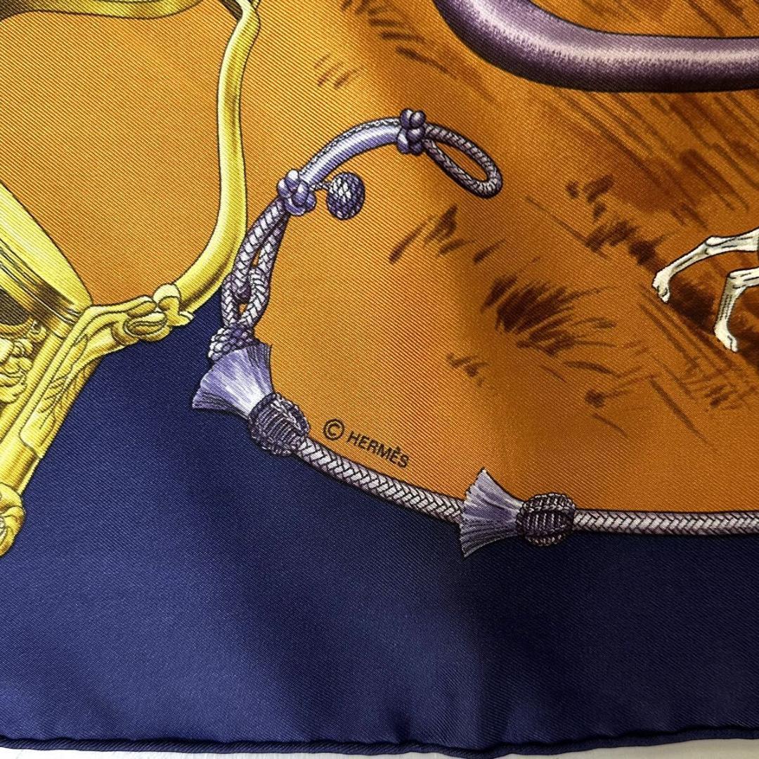 【美品】HERMES カレ90 シルク スカーフ カウボーイ フランス製 画像8