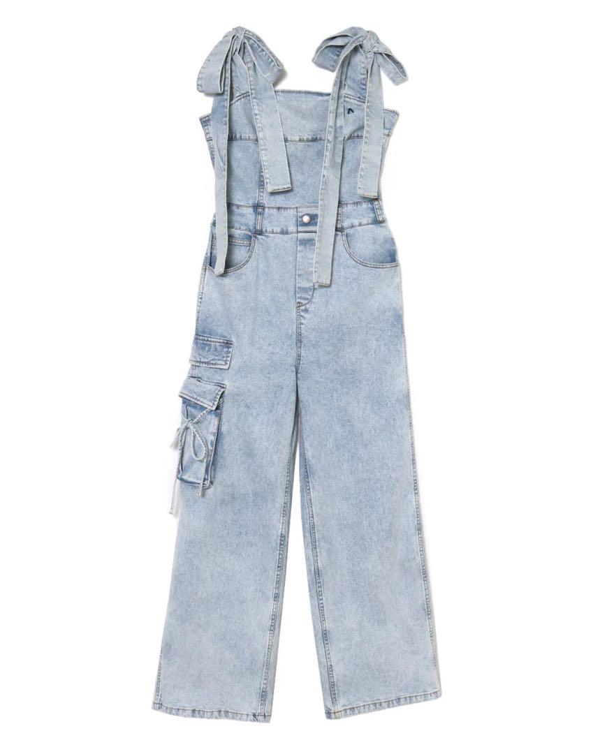 andmary Nicola ribbon denim allinone 画像1