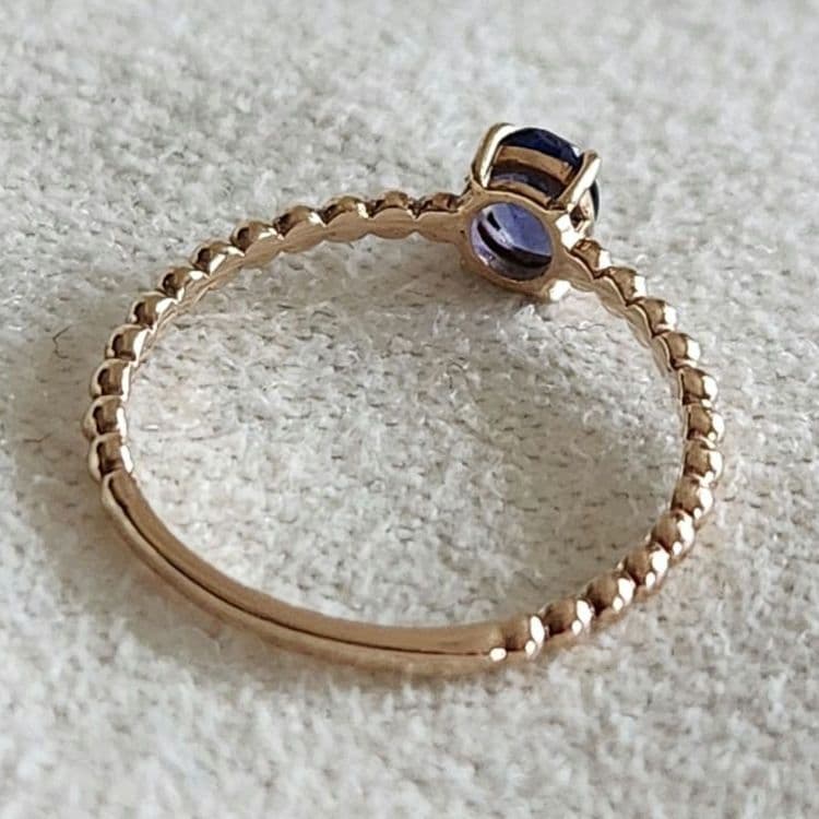 アイオライト♡1号【パティエラ】K10 ゴールドピンキーリング☆アガット 好きも アイオライト♡1号【パティエラ】K10 ゴールドピンキーリング☆アガット 好きも