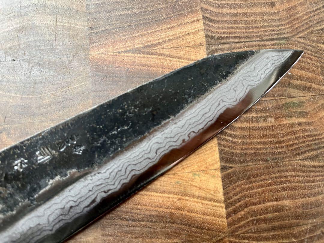 土佐　司　ダマスカス　切付　三徳　180mm 包丁　青紙　釣り　キャンプ　和包丁
