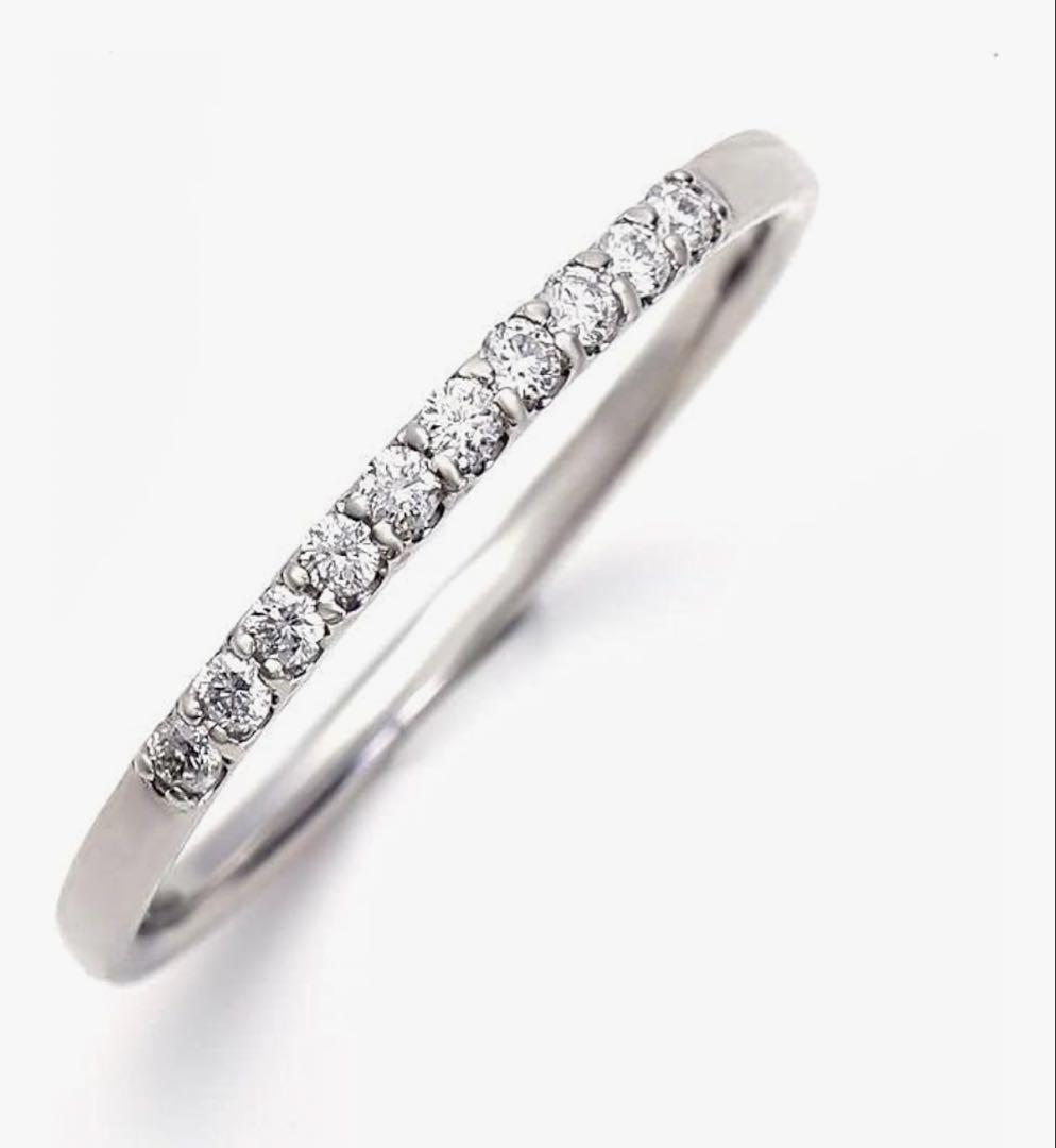 プラチナハーフエタニティリング PT900 0.1ct ダイヤモンド