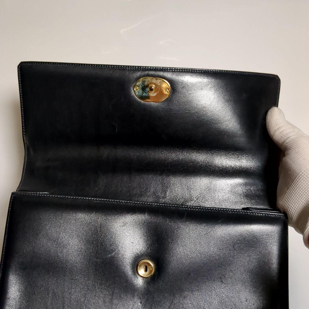 ✨GUCCI✨ハンドバッグ インターロッキング ターンロック ネイビー レザー ✨GUCCI✨ハンドバッグ インターロッキング ターンロック ネイビー レザー