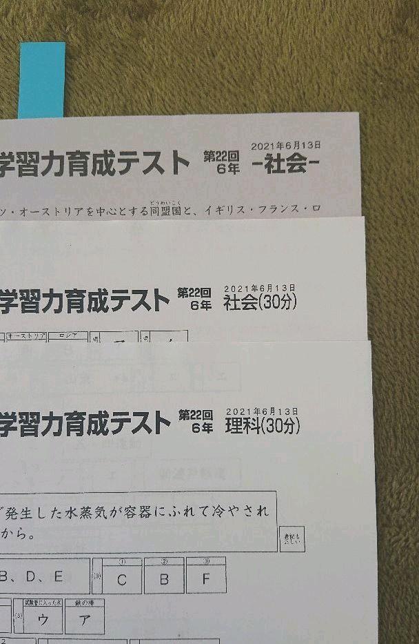 日能研6年生 学習力育成テスト 前期 2021年度