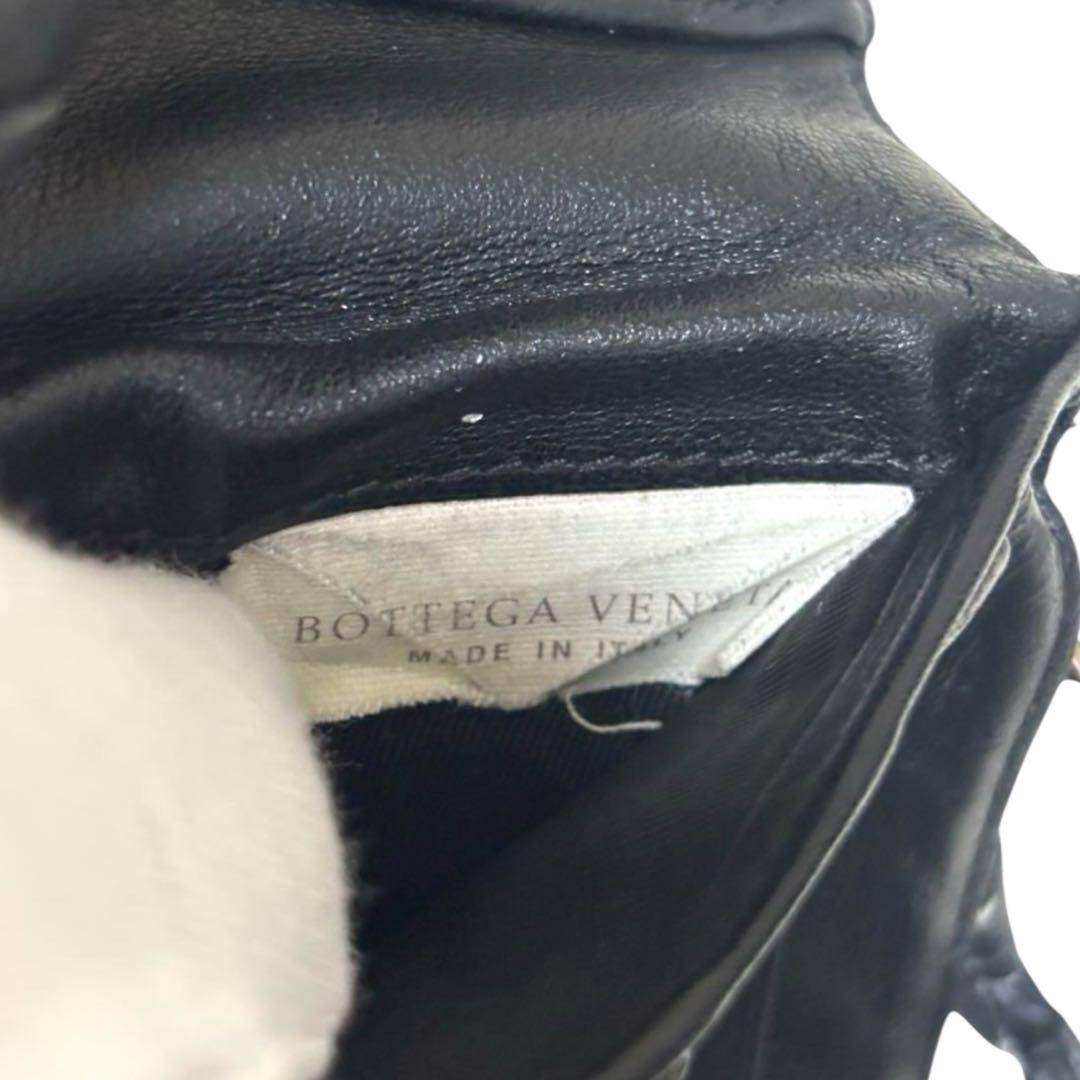 人気　ボッテガヴェネタ　折り財布　ブラック　イントレチャート　ラウンドファスナー