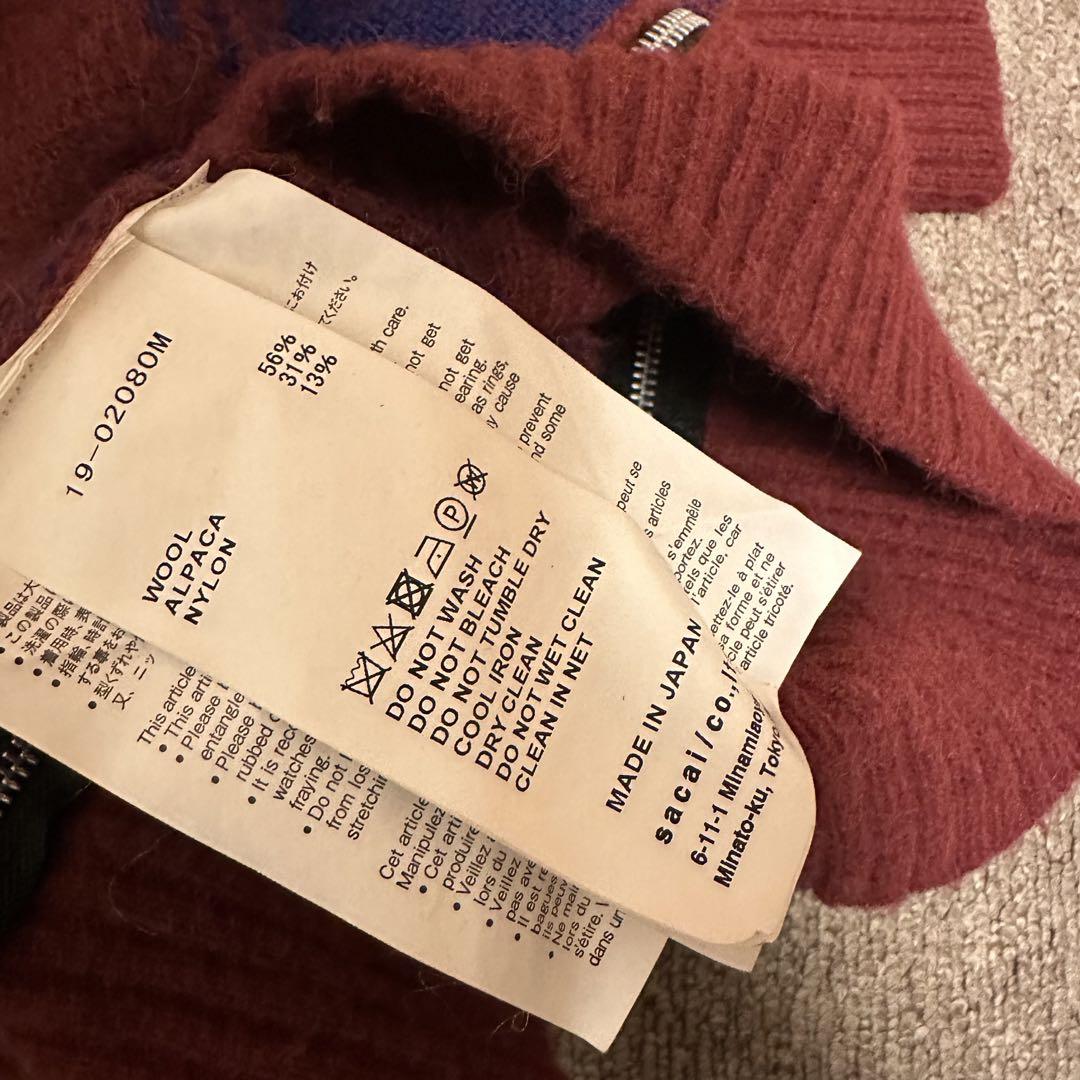 sacai 19aw ブロックチェックニット ニット/セーター sacai 19aw ブロックチェックニット ニット/セーター