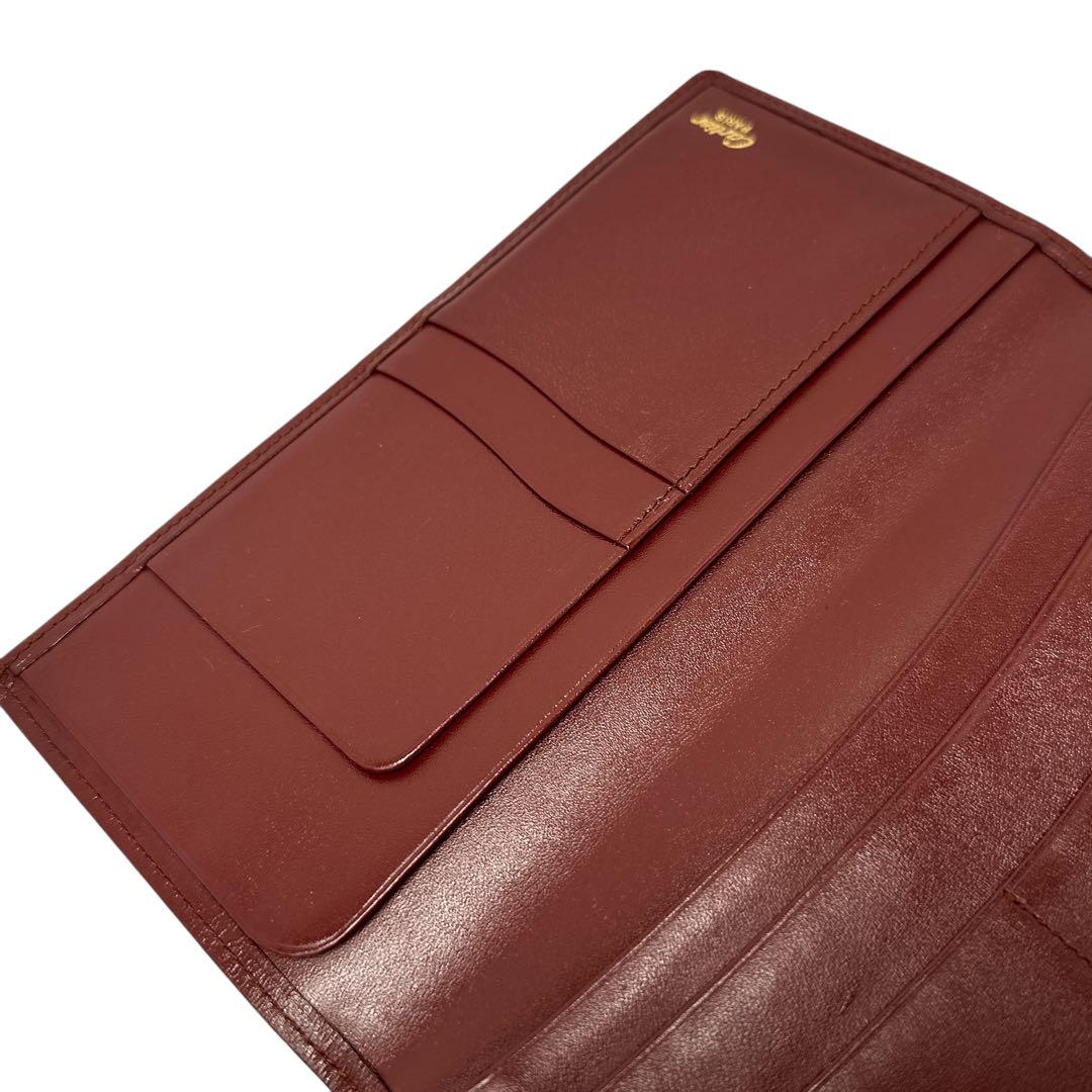 美品✨カルティエ マストライン レザー 二つ折り 長財布 ウォレット ボルドー