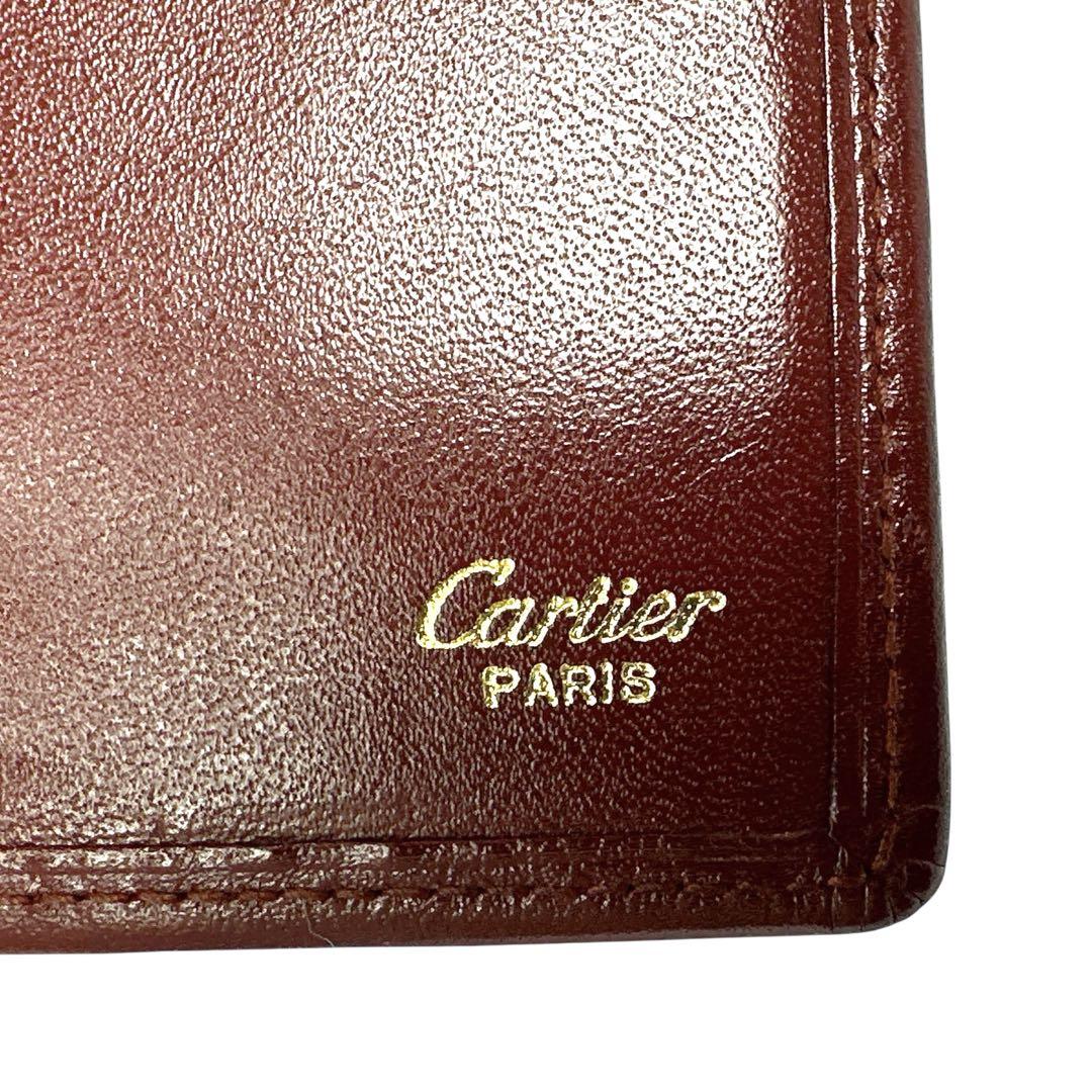 美品✨カルティエ マストライン レザー 二つ折り 長財布 ウォレット ボルドー