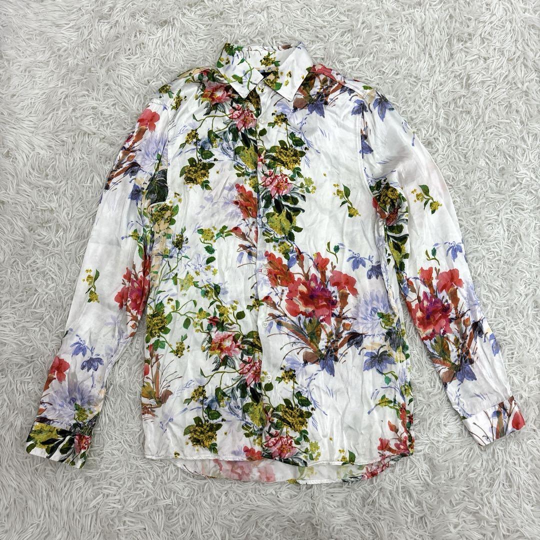 ZARA ザラ 総柄 花柄 レーヨン 長袖シャツ 吉井和哉着用モデル S ZARA ザラ 総柄 花柄 レーヨン 長袖シャツ 吉井和哉着用モデル S