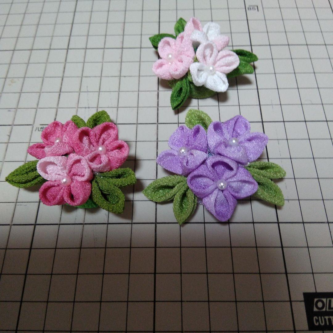 ちりめん細工 あじさい （ちりめん細工・あじさい（紫陽花）袋