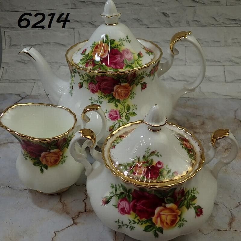 RU-6214　ロイヤルアルバート　カントリーローズ　ポット　シュガークリーマー