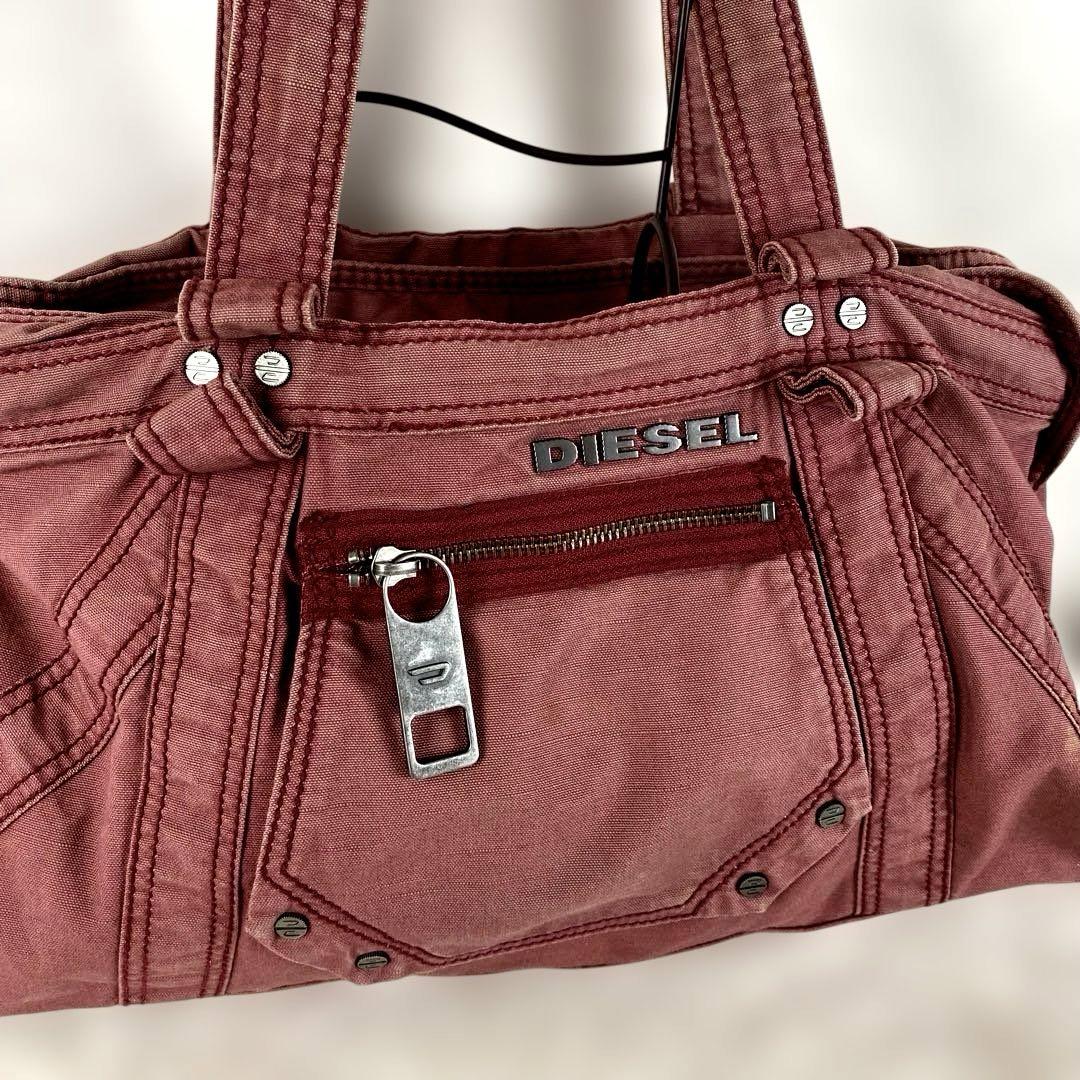 DIESEL Archive metal logo ハンドバッグ Y2K red - メルカリ