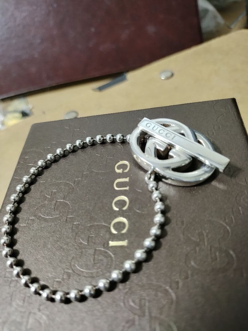 美品 GUCCIグッチ シルバー925リバーシブルインターロッキングブレスレット