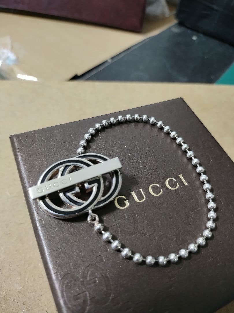 美品 GUCCIグッチ シルバー925リバーシブルインターロッキングブレスレット