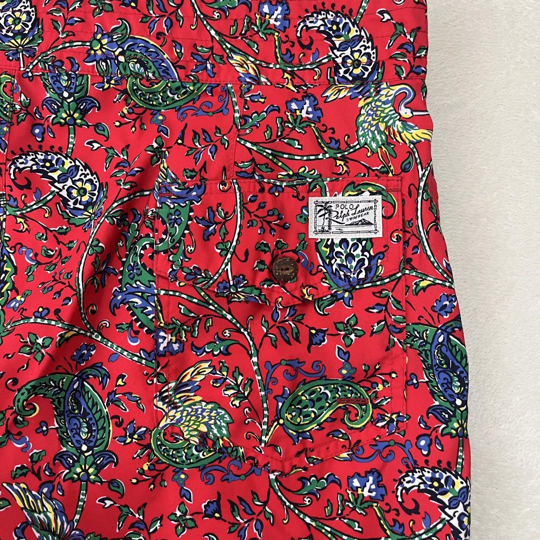 美品【ポロラルフローレン】スイムパンツ（L）ペイズリー柄 水着 刺繍ロゴ 総柄